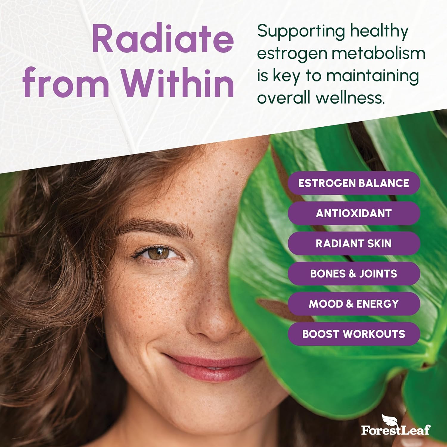 ForestLeaf DIM 300mg Capsules with BioPerine - Diindolylmethane for Metabolism Balance, Detox, Menopause Relief - High Absorption Supplement for Women & Men (90 Capsules)