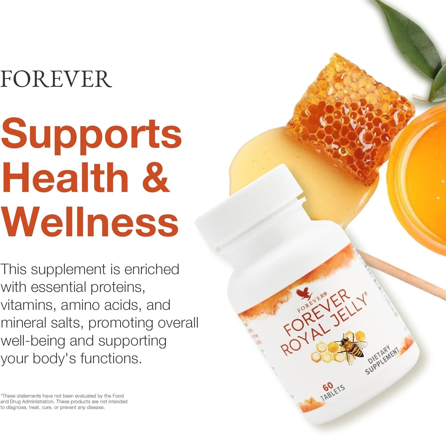Forever Living - Royal Jelly Supplement for Energy and Vitality - Vegetarian and Gluten-Free - 2 Bottles
