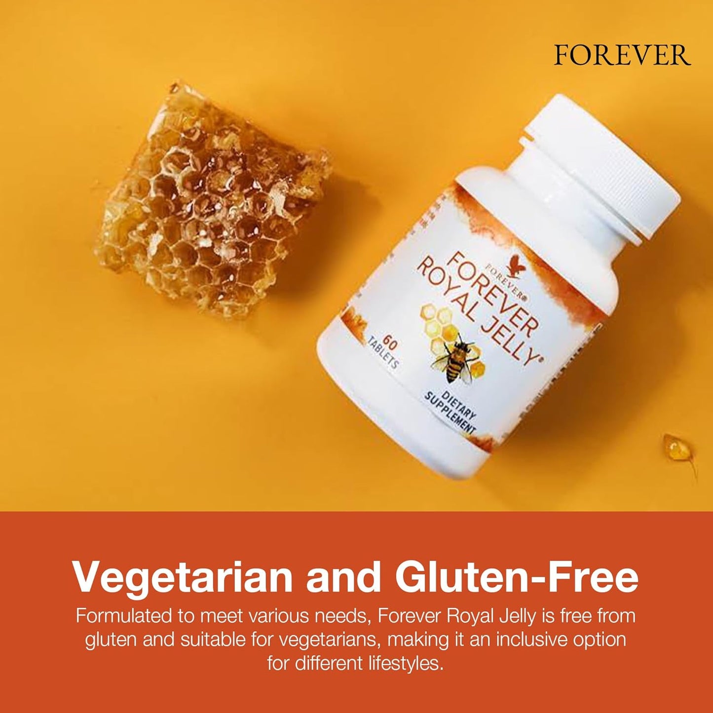 Forever Living - Royal Jelly Supplement for Energy and Vitality - Vegetarian and Gluten-Free - 2 Bottles