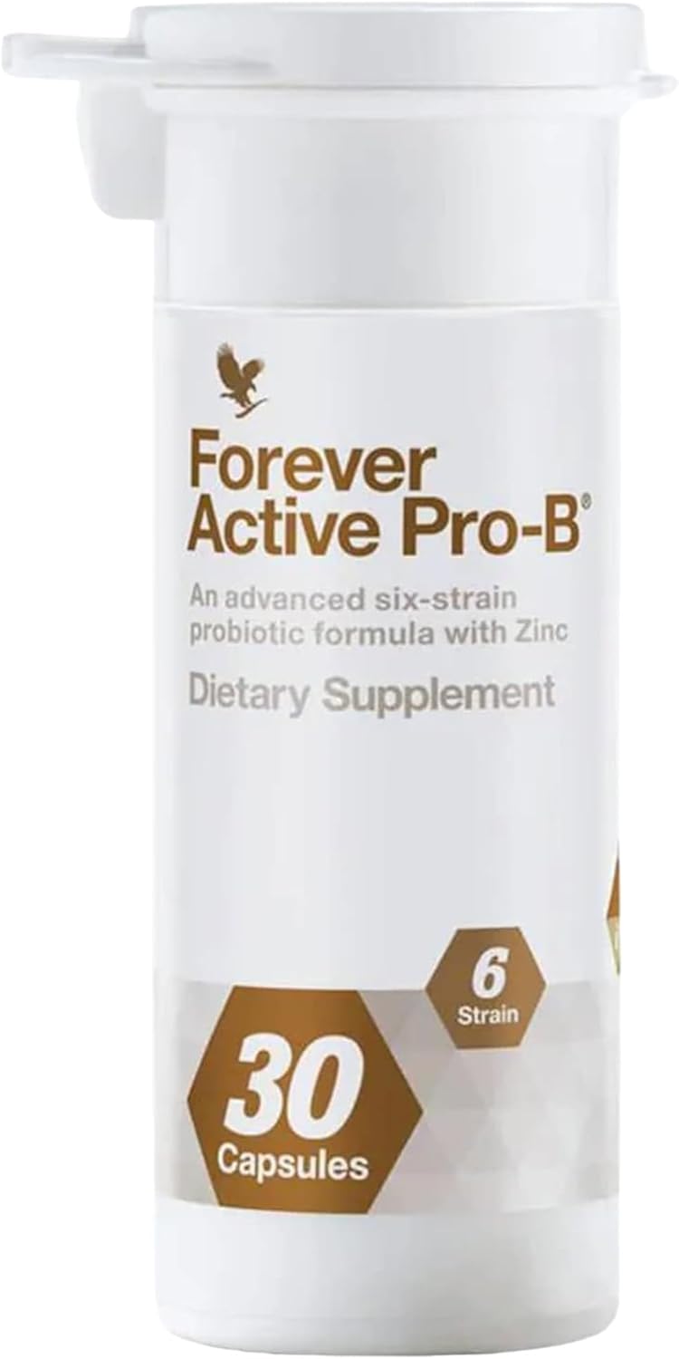 Forever Living Active Pro-B: Advanced Probiotic with 8 Billion CFU, 6 Strains - Soy & Gluten-Free - 30 Capsules
