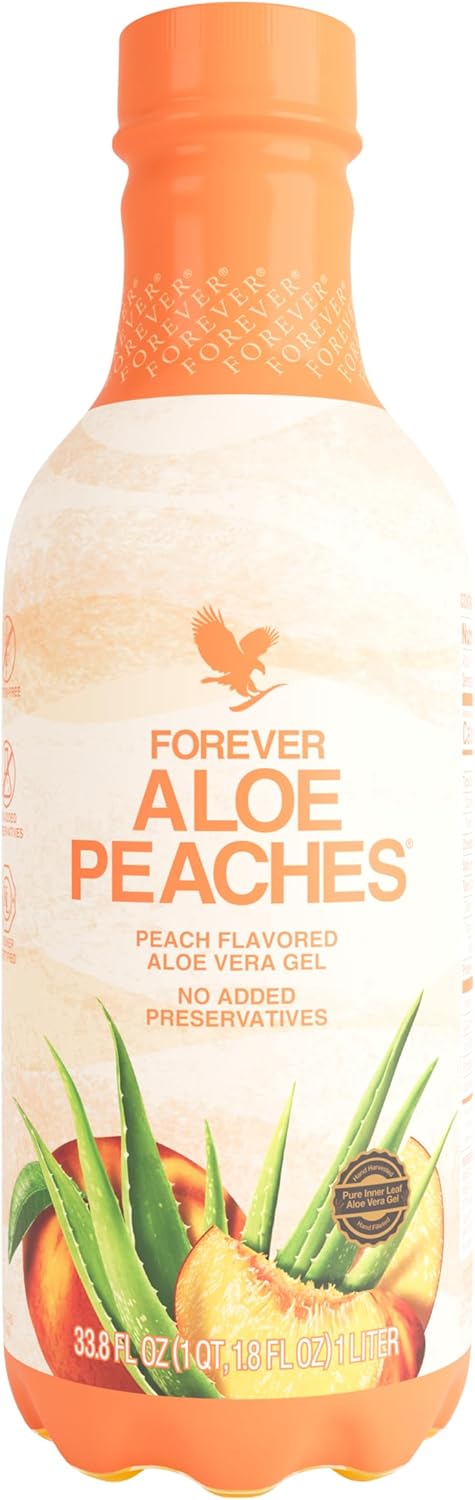 Forever Living Aloe Peaches Juice - Supports Digestion and Immune System, Vegan and Gluten-Free - 33.8 fl oz
