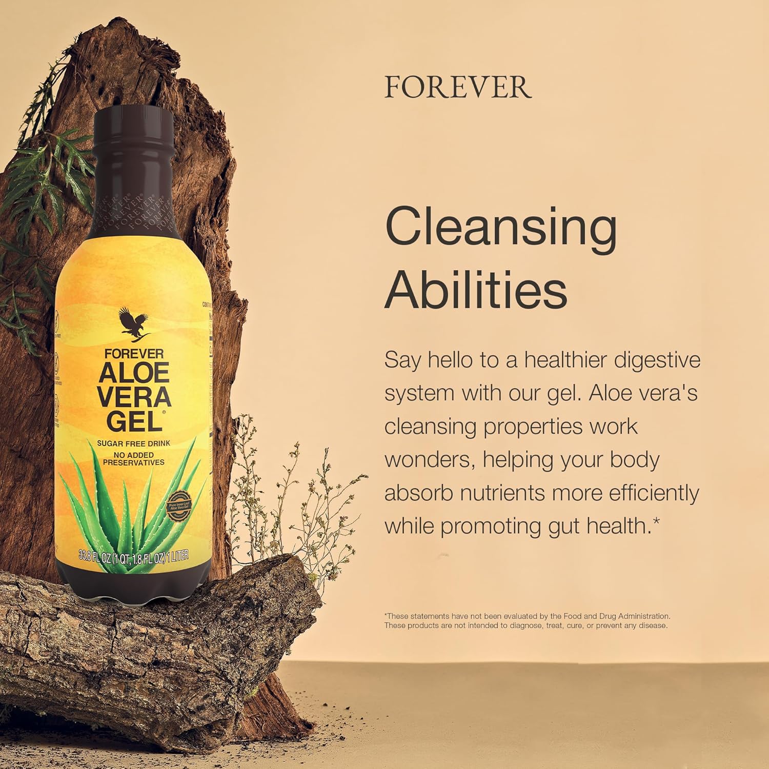 Forever Living Aloe Vera Gel - Pure Inner Leaf Juice, 99.7% Aloe Content, Preservative-Free - 33.8 fl oz