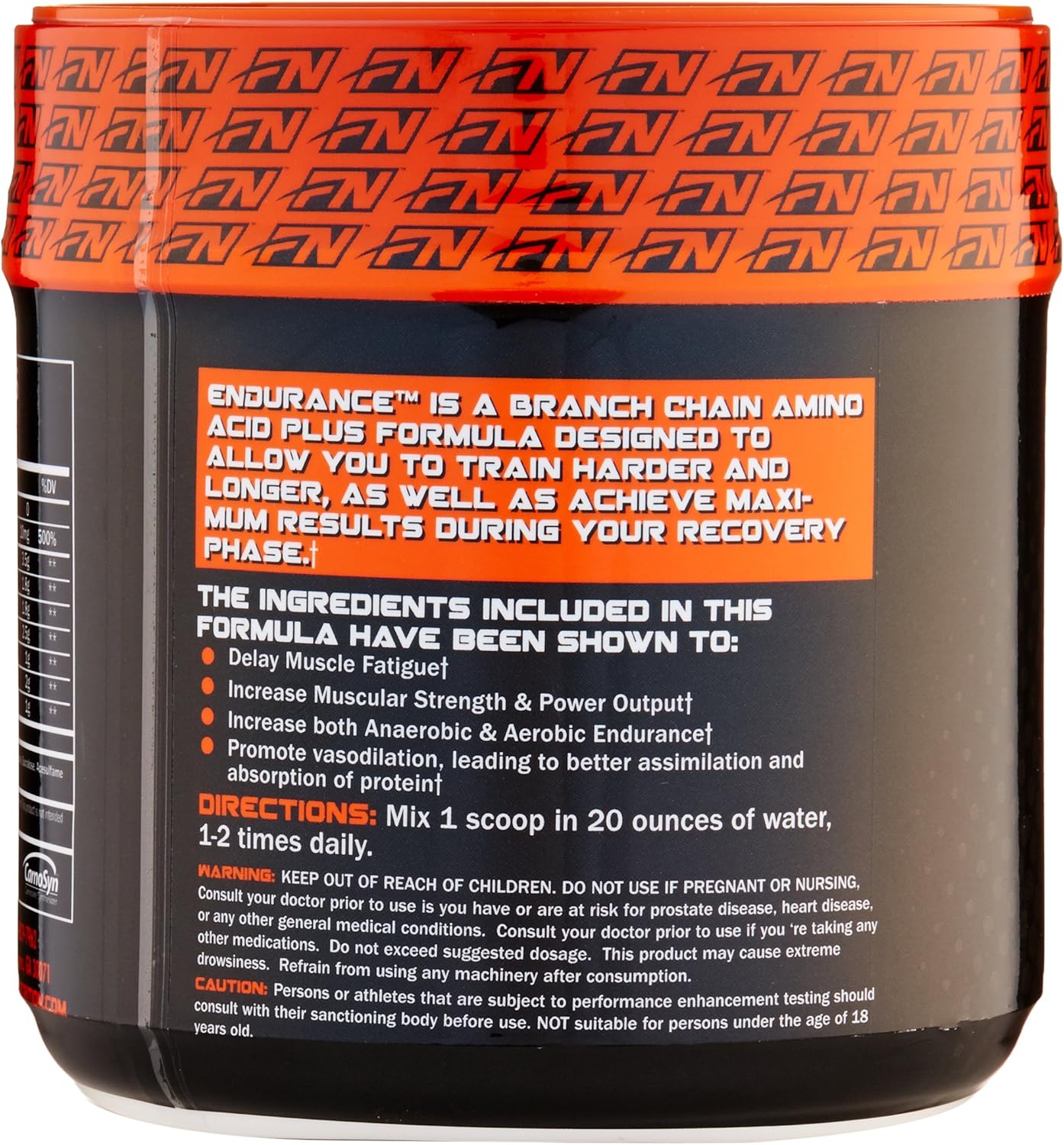 Formutech Nutrition Endurance BCAA Plus - Beta Alanine Supplement for Extended Workouts, Orange Flavor, 434g