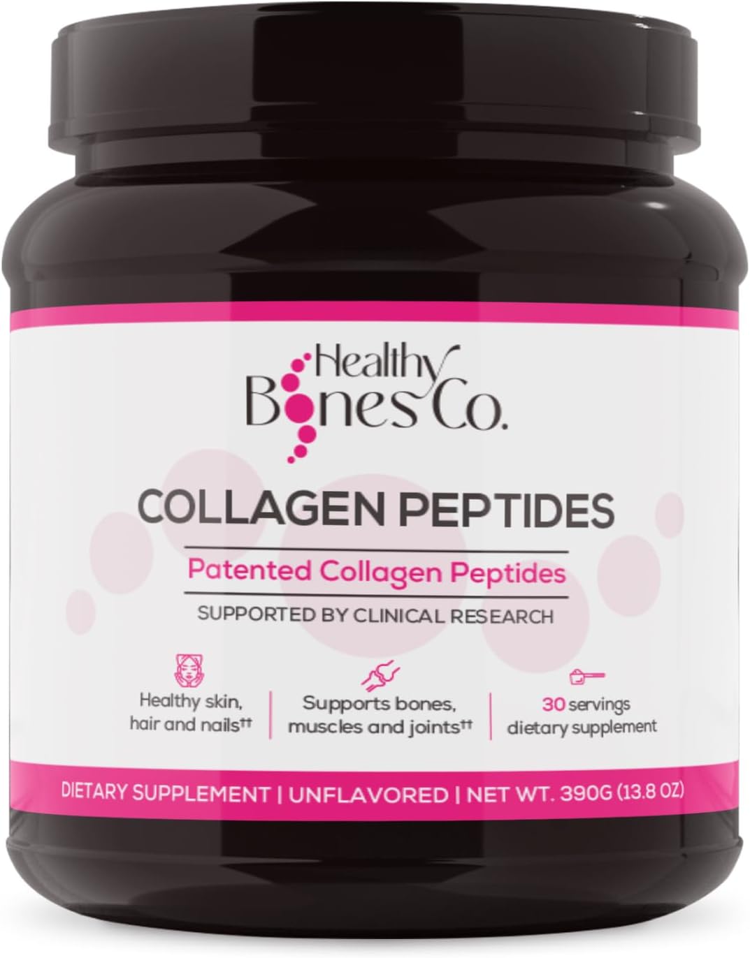 FORTIBONE Collagen Peptides for Bone Health, Joints, Skin, Hair, Nails | Hydrolyzed Anti-Aging Formula with Fortigel, Verisol | 30 Servings