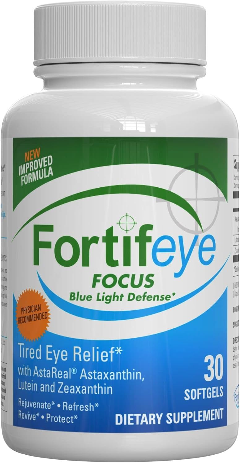 Fortifeye Focus Eye Care Supplement with Triple Carotenoid Blend - 30 Softgel Capsules