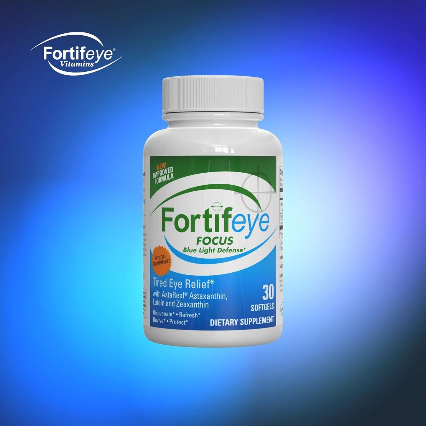 Fortifeye Focus Eye Care Supplement with Triple Carotenoid Blend - 30 Softgel Capsules