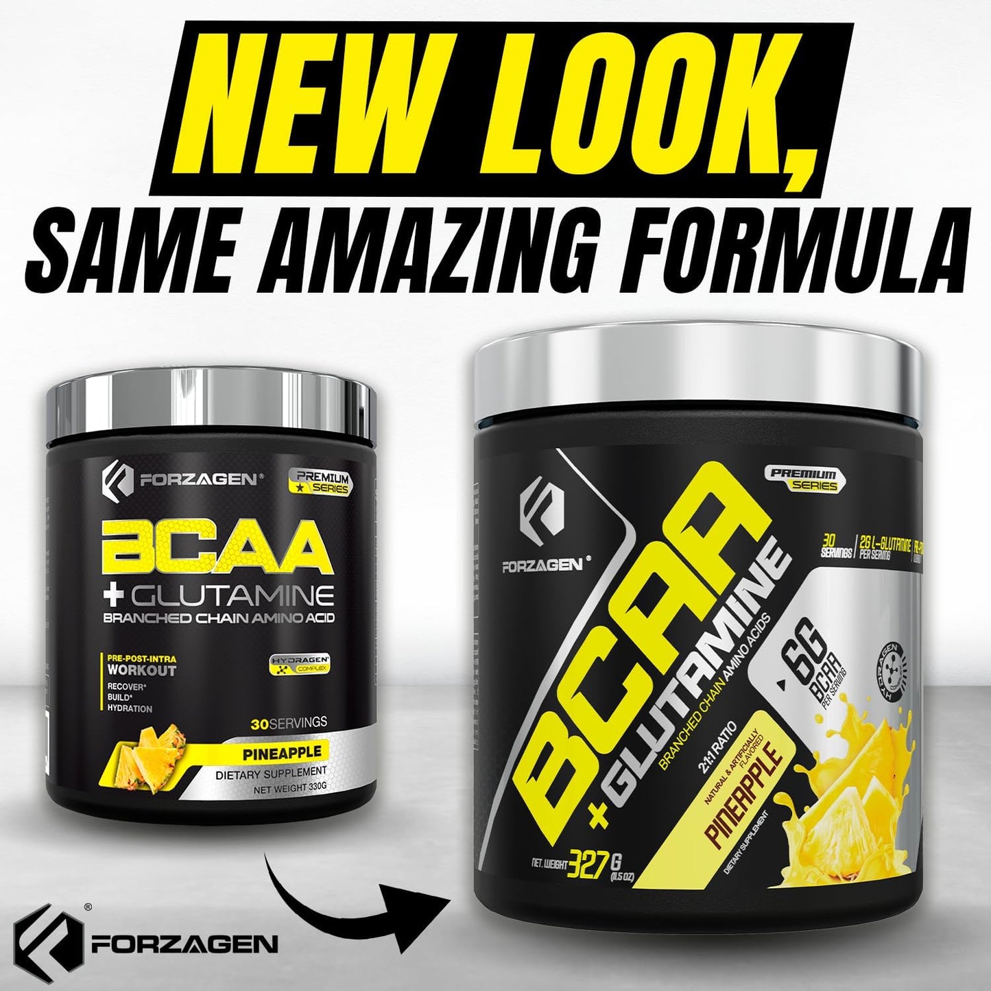 Forzagen BCAAs Powder: Branched Chain Amino Acids with Glutamine for Lean Energy and Muscle Recovery - 30 Servings