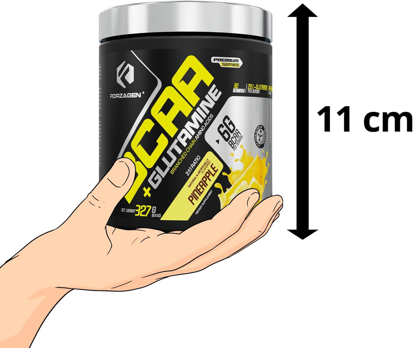 Forzagen BCAAs Powder: Branched Chain Amino Acids with Glutamine for Lean Energy and Muscle Recovery - 30 Servings