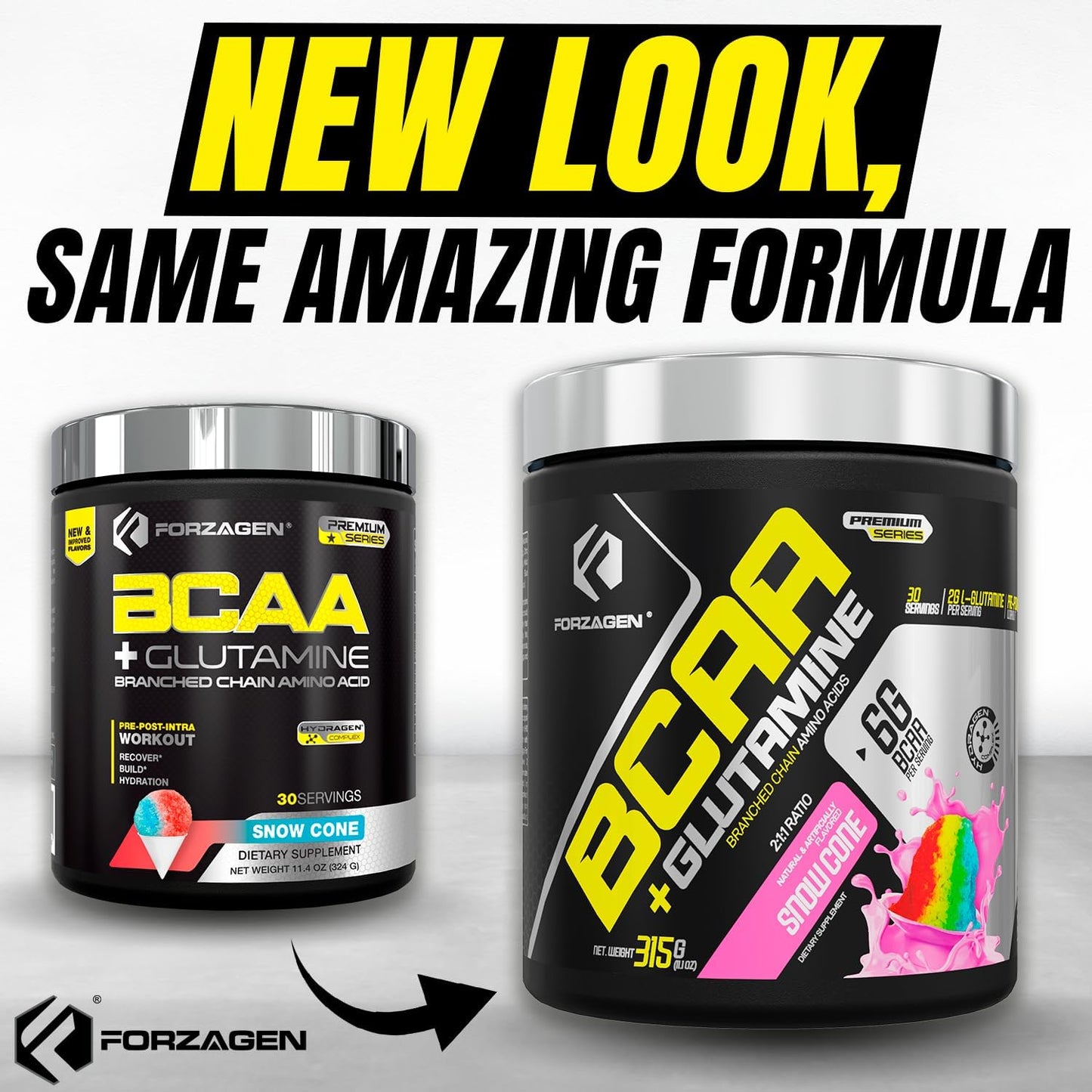 Forzagen BCAAs Powder with Glutamine - BCAA Supplements for Lean Energy, Muscle Recovery - 30 Servings