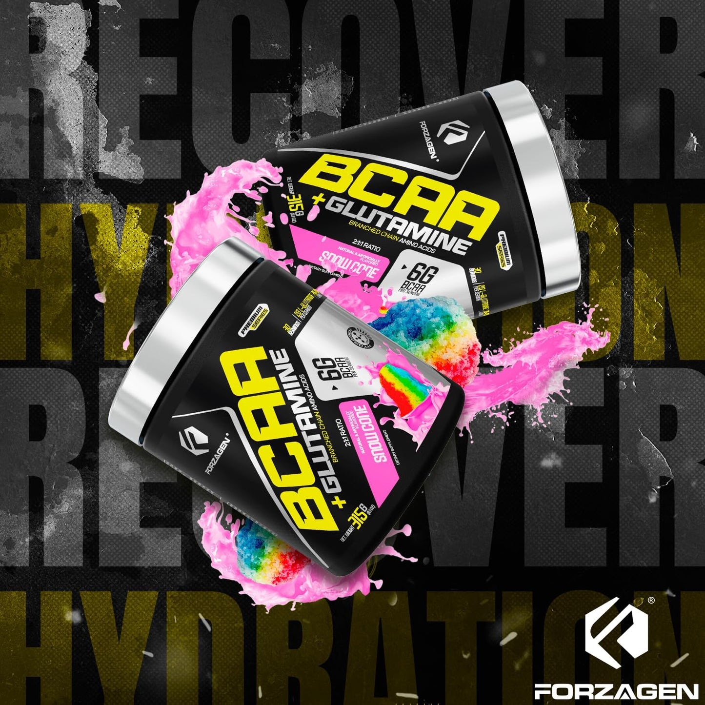 Forzagen BCAAs Powder with Glutamine - BCAA Supplements for Lean Energy, Muscle Recovery - 30 Servings