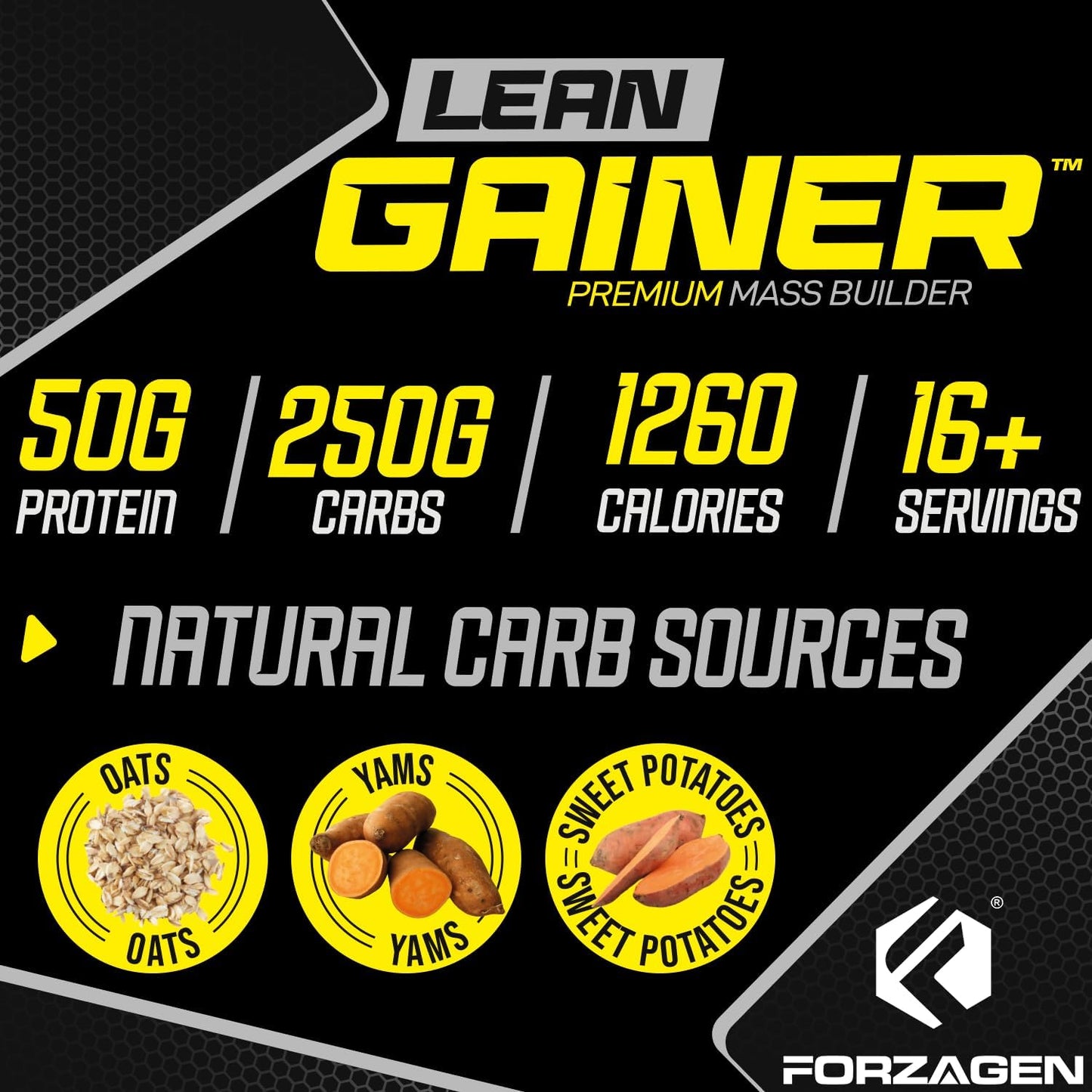 Forzagen Lean Gainer Premium Mass Builder - High Calorie Protein Powder for Weight Gain and Muscle Building - Dutch Chocolate, 12 lbs.