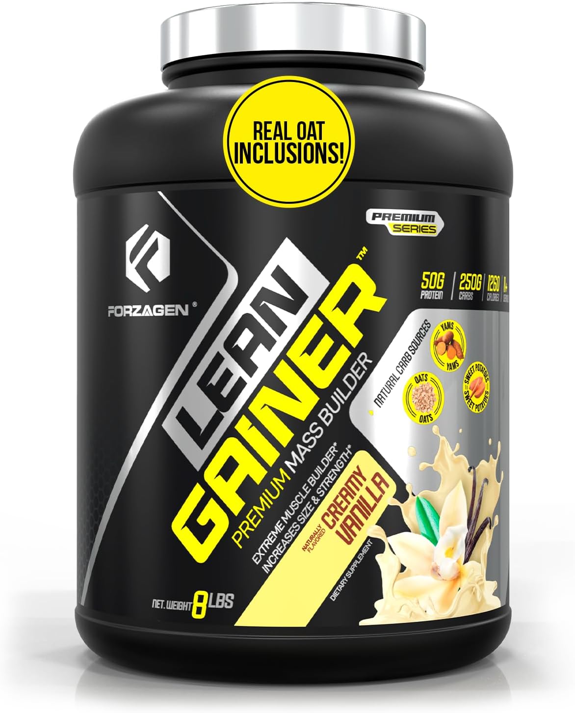 Forzagen Lean Gainer Premium Mass Builder Vanilla - 8 lbs - High Calorie Protein Powder for Men & Women - Muscle Building Supplement - Weight Gain & Bulk