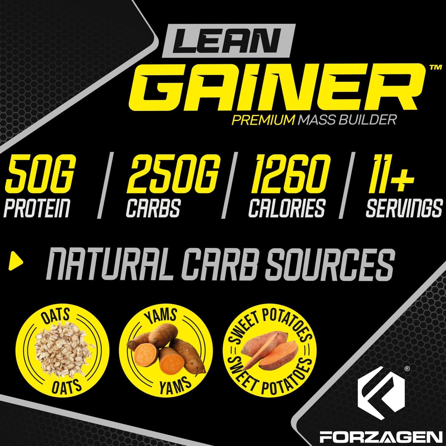Forzagen Lean Gainer Premium Mass Builder Vanilla - 8 lbs - High Calorie Protein Powder for Men & Women - Muscle Building Supplement - Weight Gain & Bulk