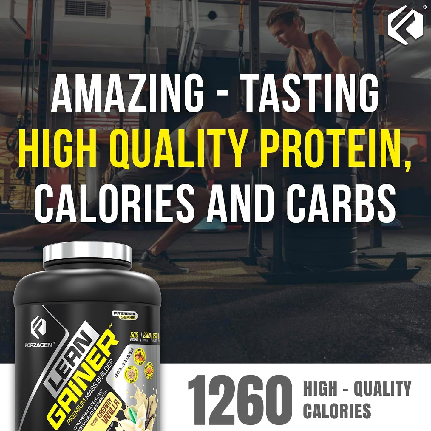 Forzagen Lean Gainer Premium Mass Builder Vanilla - 8 lbs - High Calorie Protein Powder for Men & Women - Muscle Building Supplement - Weight Gain & Bulk