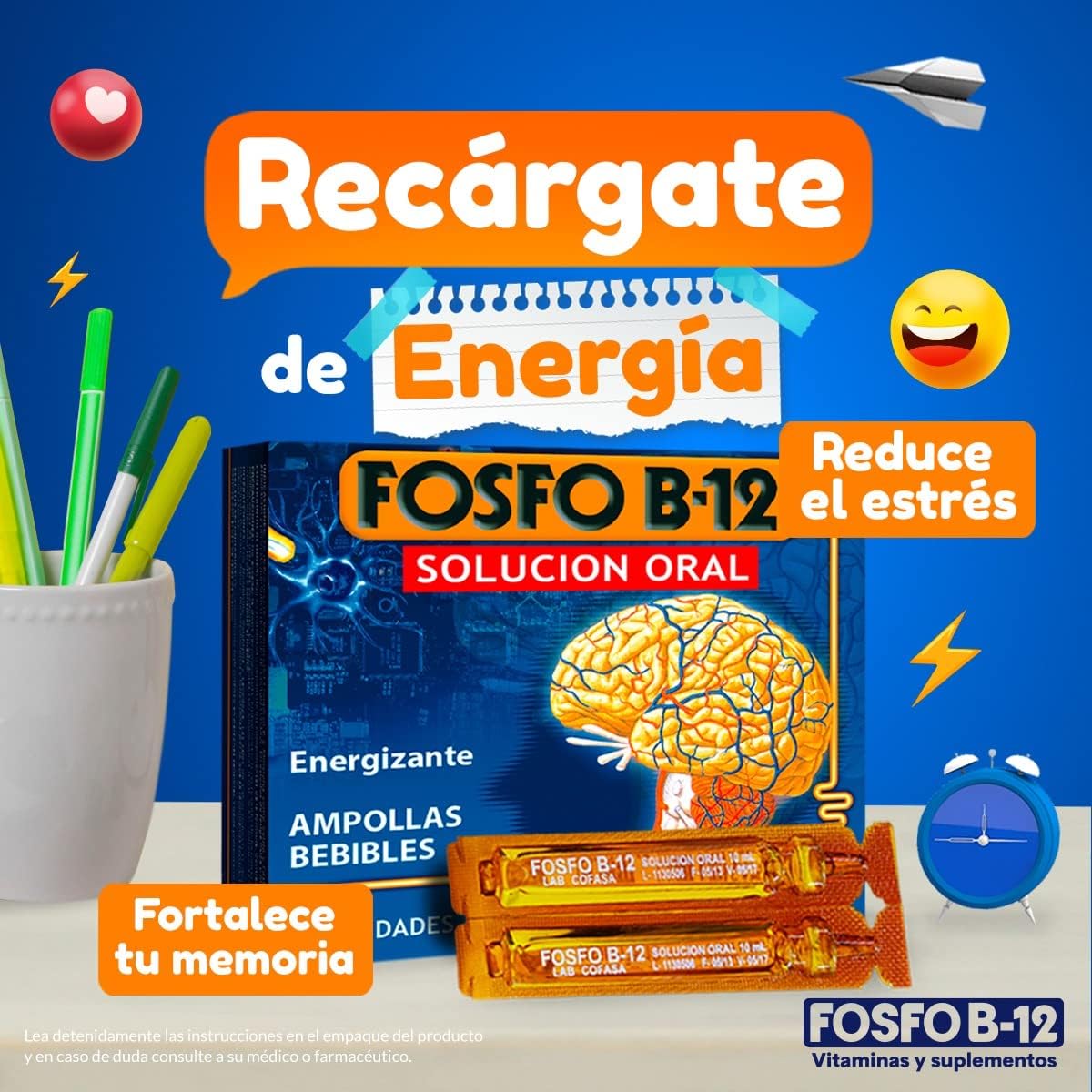 Fosfo B-12 Oral Solution and Syrup Bundle (15 Ampoules + 120ML Syrup)