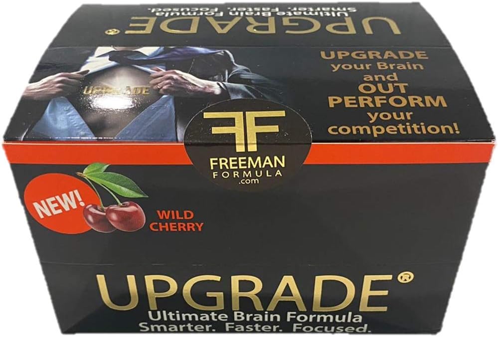 Freeman Formula Brain Upgrade Supplement - Boosts Memory, Focus, and Clarity - AAKG with Beta Alanine, Alpha GPC, Green Tea, Ginkgo Biloba - 2 Fl oz (12 Pack)