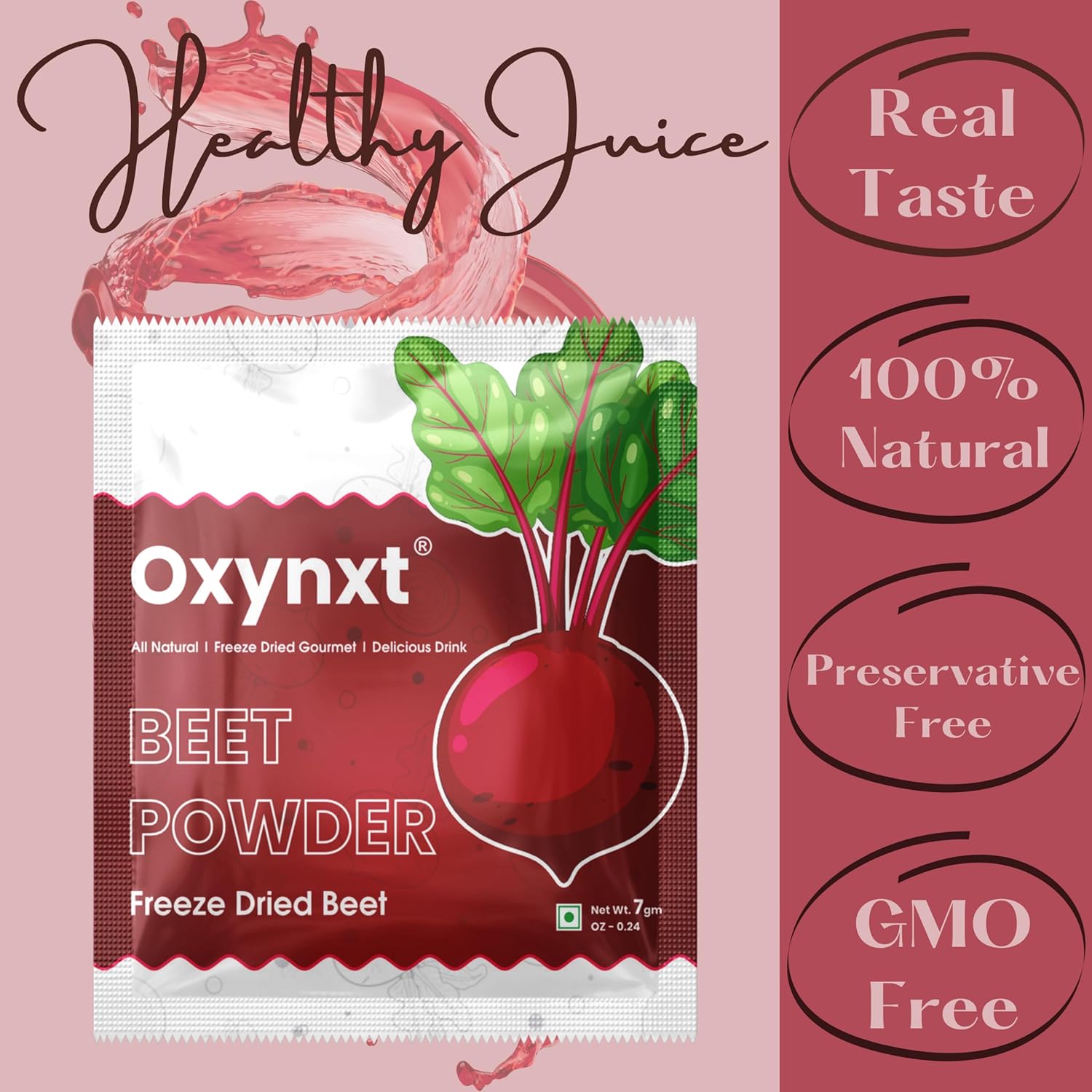 Freeze-Dried Beet Powder Sachets (70g) - 10 Single-Serve Packs | Natural Energy Boost for Smoothies | Non-GMO, Vegan, Gluten-Free Superfood