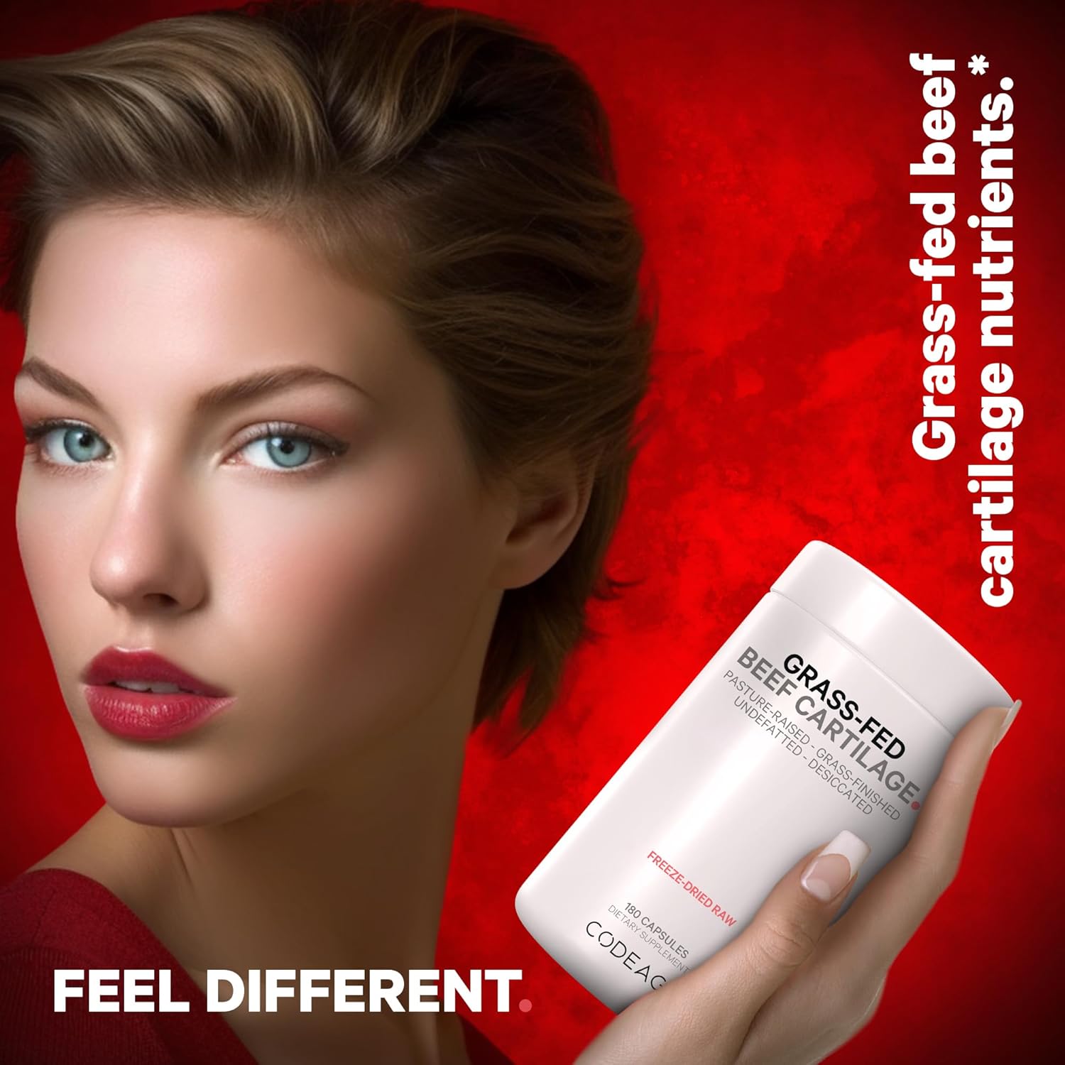 Freeze Dried Grass Fed Beef Cartilage Supplement - Non-Defatted Bovine Tracheal & Liver Pills - Pasture Raised Argentina Beef Vitamins - Non-GMO - 180 Capsules