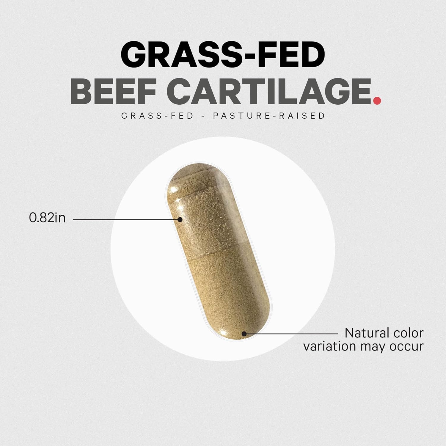 Freeze Dried Grass Fed Beef Cartilage Supplement - Non-Defatted Bovine Tracheal & Liver Pills - Pasture Raised Argentina Beef Vitamins - Non-GMO - 180 Capsules