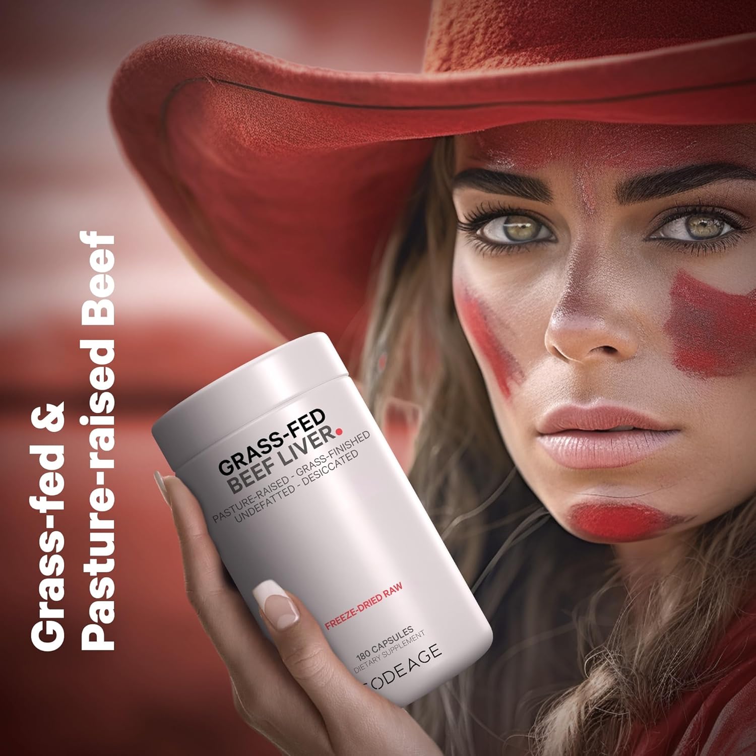 Freeze Dried Grass-Fed Beef Liver Supplement Capsules, Non-Defatted Glandular Bovine Pills, Pasture Raised Liver Vitamins, Non-GMO - 180 Count