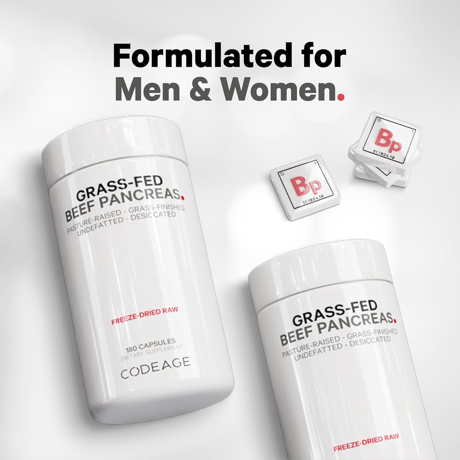 Freeze Dried Grass Fed Beef Pancreas Glandular Supplement - Non-Defatted Desiccated Pills for Pancreatic Enzymes Diet - Bovine Vitamins (180 Capsules)