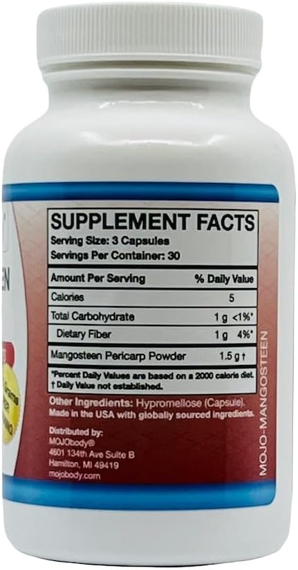 Freeze Dried Mangosteen Pericarp Capsules - 2 Pack, 1.5 Grams per Serving, 90 Veggie Capsules, Xanthone-Rich Formula