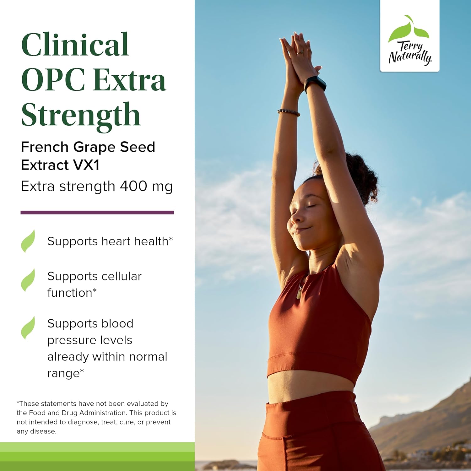 French Grape Seed Extract Supplement - Terry Naturally OPC Extra Strength Softgels - Non-GMO, Gluten Free - 60 Servings