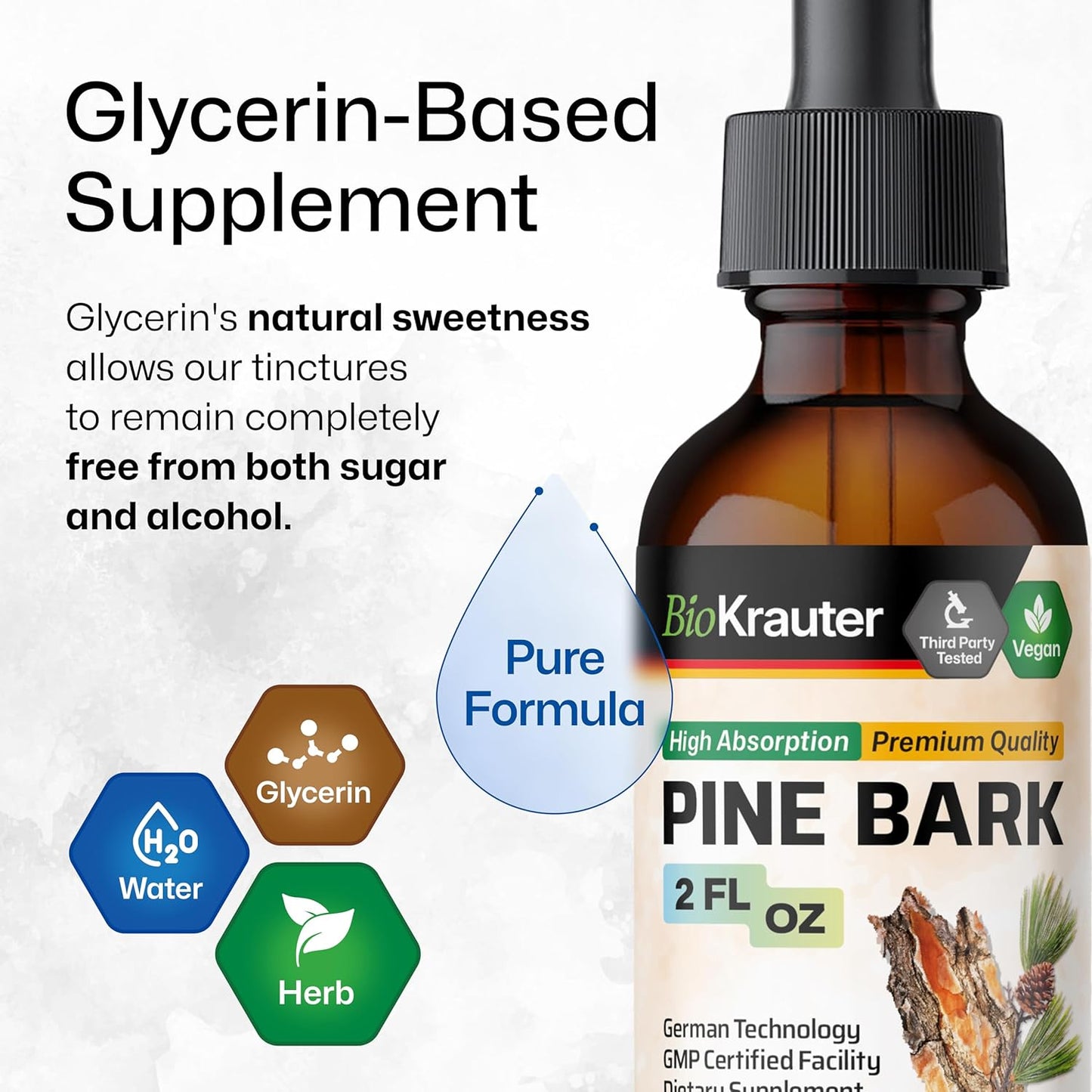 French Maritime Pine Bark Extract Drops - 400mg Liquid Antioxidant Supplement - Vegan & Sugar-Free - 2 Fl Oz