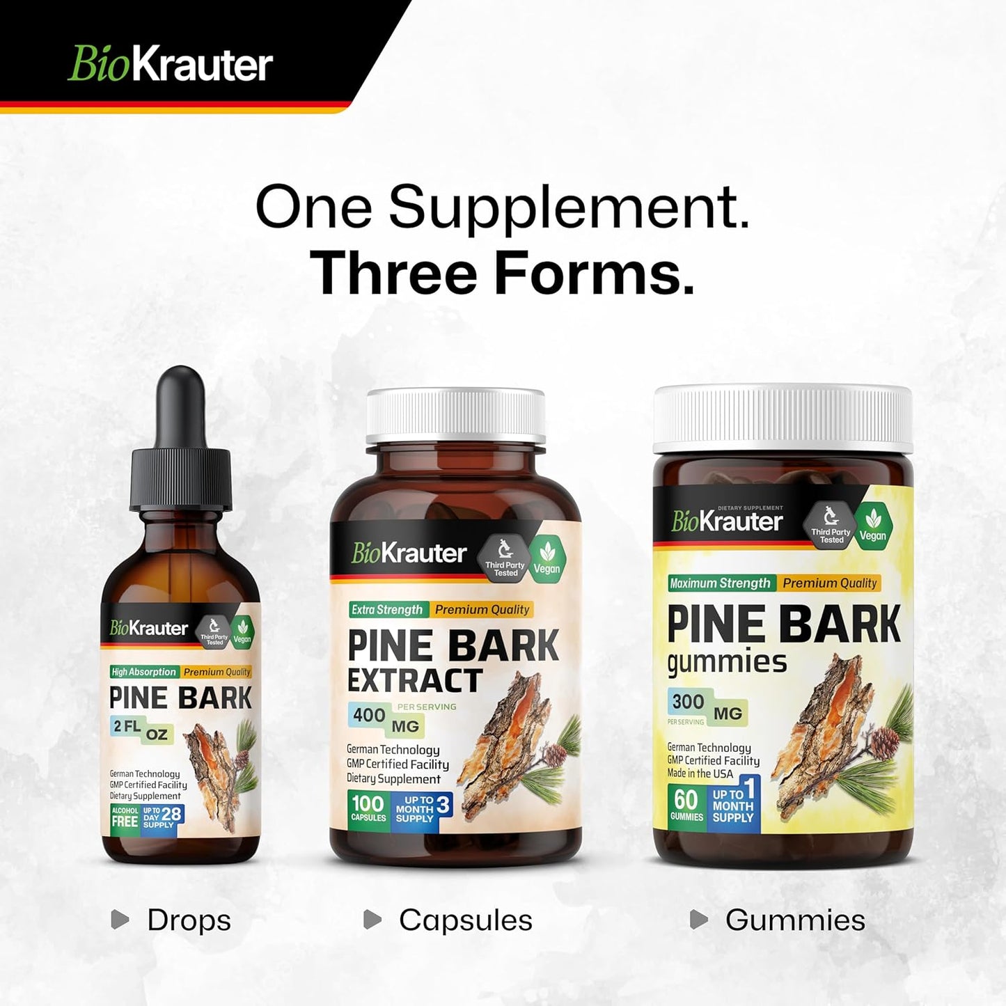 French Maritime Pine Bark Extract Drops - 400mg Liquid Antioxidant Supplement - Vegan & Sugar-Free - 2 Fl Oz