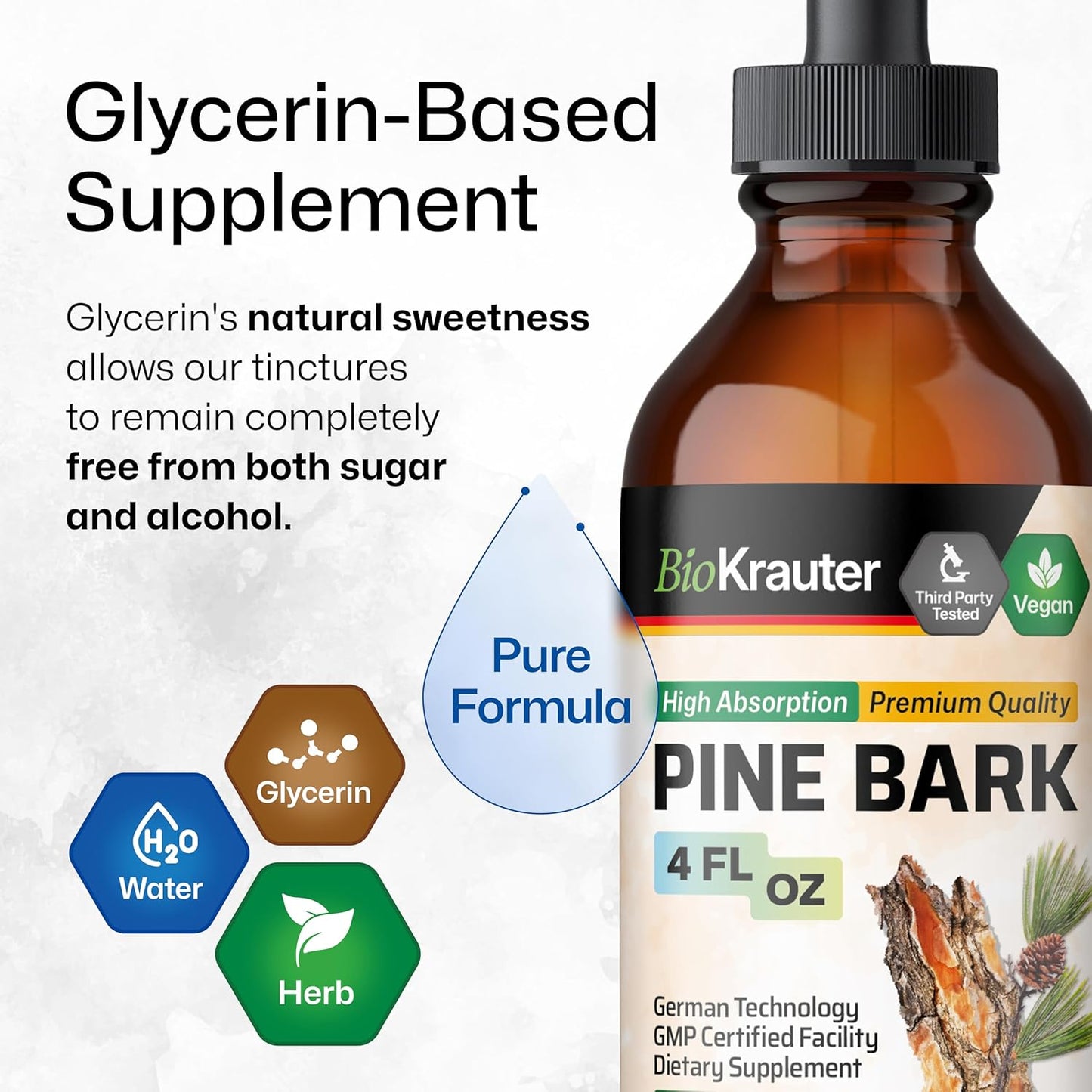 French Maritime Pine Bark Extract Liquid Supplement - 400mg Antioxidant-Rich Drops - Vegan, Alcohol & Sugar Free - 4 Fl Oz Bottle