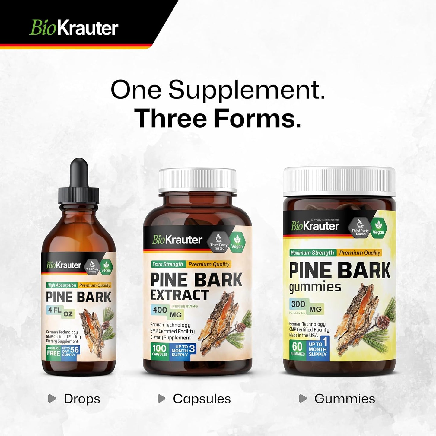 French Maritime Pine Bark Extract Liquid Supplement - 400mg Antioxidant-Rich Drops - Vegan, Alcohol & Sugar Free - 4 Fl Oz Bottle