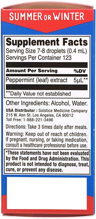 French Ricqles Peppermint Oil Dietary Supplement for Digestive Health - 1.69 fl. oz Bottle