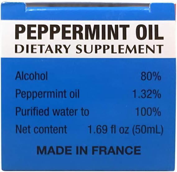 French Ricqles Peppermint Oil Dietary Supplement for Digestive Health - 1.69 fl. oz Bottle