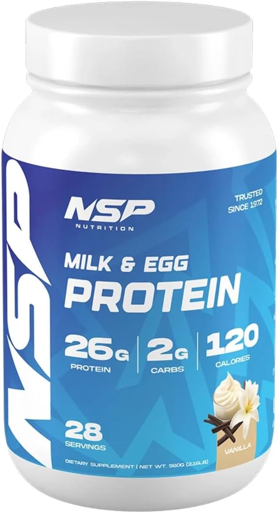 French Vanilla Milk & Egg Protein Powder | 26g Protein | 28 Servings | Ideal for Sensitive Stomachs | Muscle Building Formula | Non-Bloating Dairy Protein