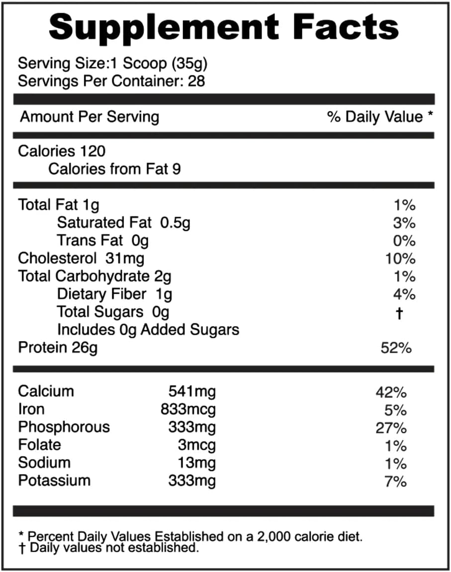 French Vanilla Milk & Egg Protein Powder | 26g Protein | 28 Servings | Ideal for Sensitive Stomachs | Muscle Building Formula | Non-Bloating Dairy Protein