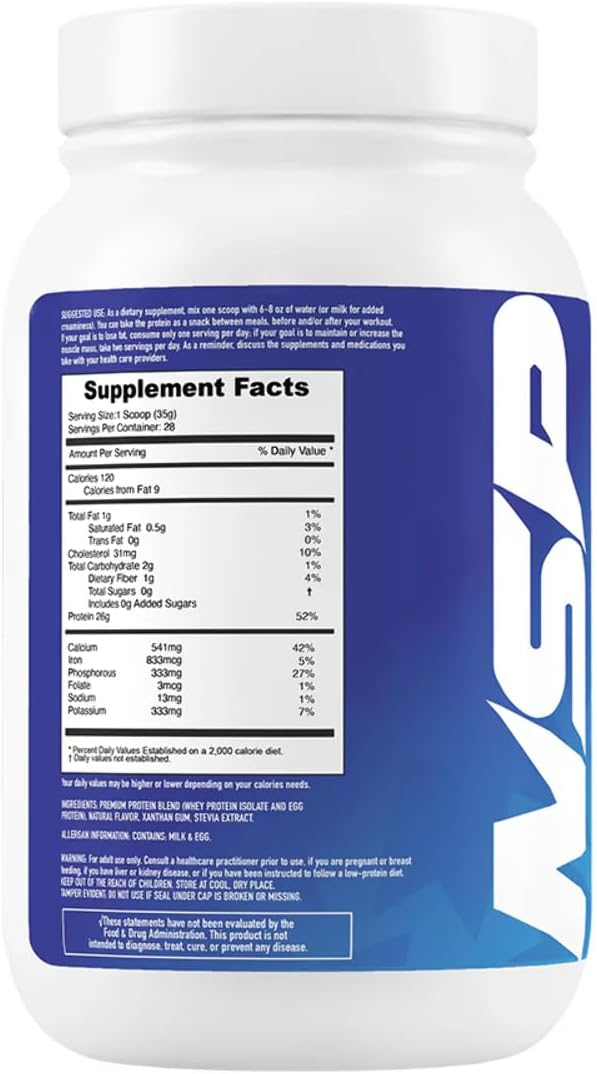 French Vanilla Milk & Egg Protein Powder | 26g Protein | 28 Servings | Ideal for Sensitive Stomachs | Muscle Building Formula | Non-Bloating Dairy Protein