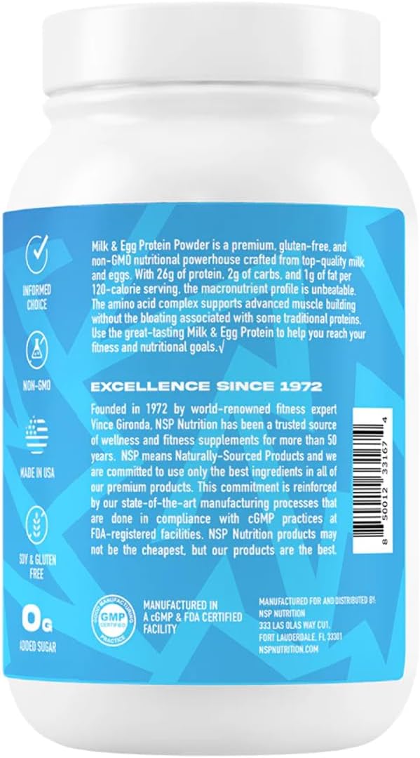 French Vanilla Milk & Egg Protein Powder | 26g Protein | 28 Servings | Ideal for Sensitive Stomachs | Muscle Building Formula | Non-Bloating Dairy Protein