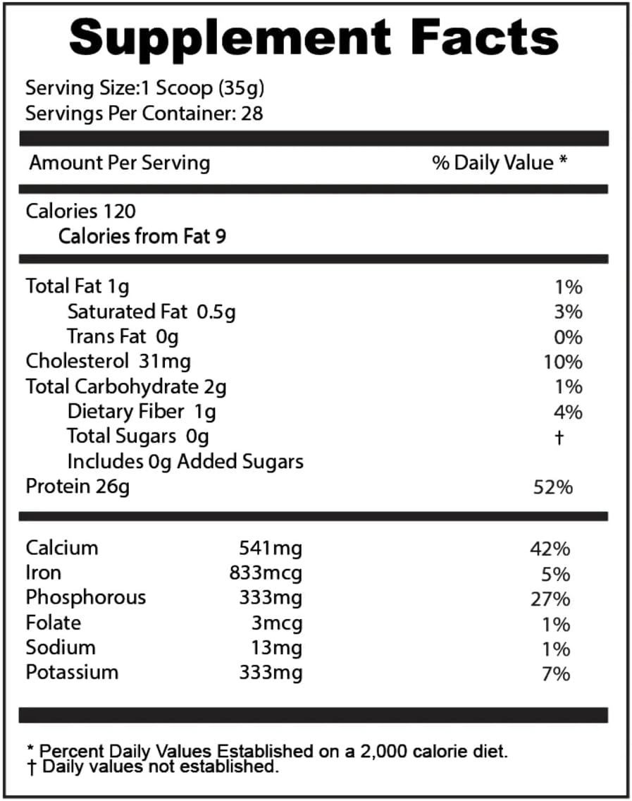 French Vanilla Milk & Egg Protein Powder | 26g Protein | 28 Servings | Ideal for Sensitive Stomachs | Muscle Building Formula | Non-Bloating Dairy Protein