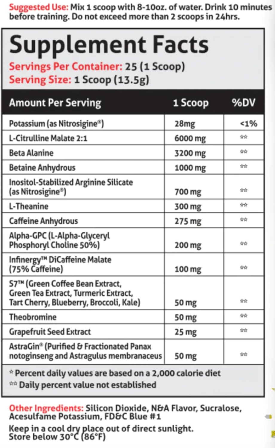 Frontline Formulations Gauntlet Pre-Workout Powder - Explosive Workouts, Laser Focus, Mid Stim, Blue Coconut Lemonade Flavor - 25 Servings