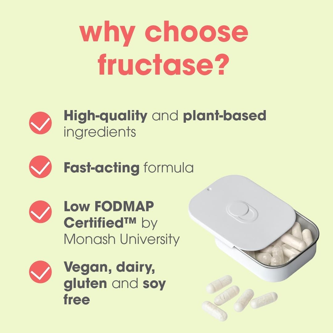 Fructase Digestive Enzymes Testpack - 6 Capsules | Supplement for Fructose Intolerance | Helps Digest Sugary Foods & Drinks | Fast Acting & Vegan | Low FODMAP Compliant