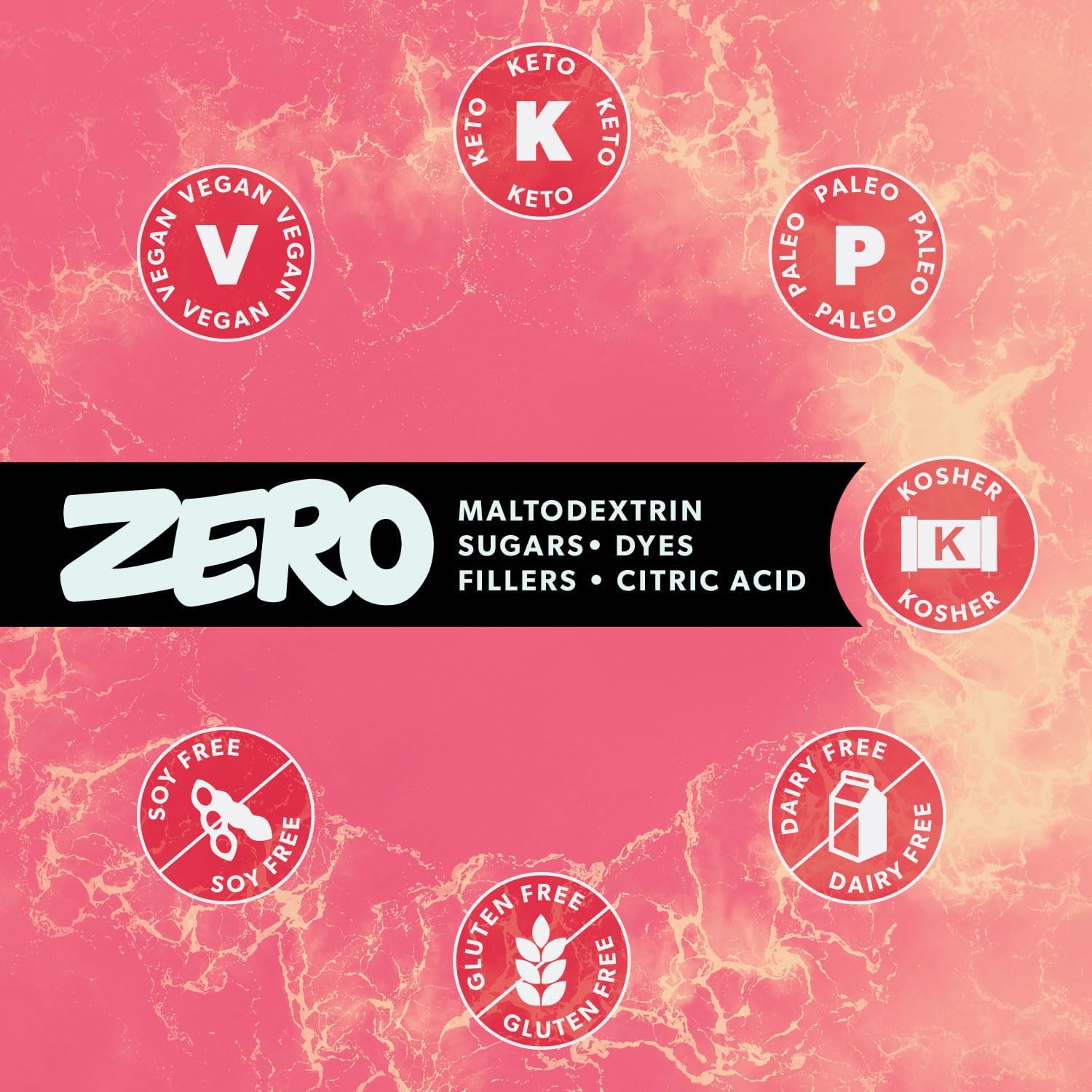 Fruit Flavored Keto Chow SALTT Electrolytes Powder Drink Mix - 15 Packets - Zero Sugar & Gluten Free - Magnesium, Potassium, Sodium & Trace Minerals for Hydration