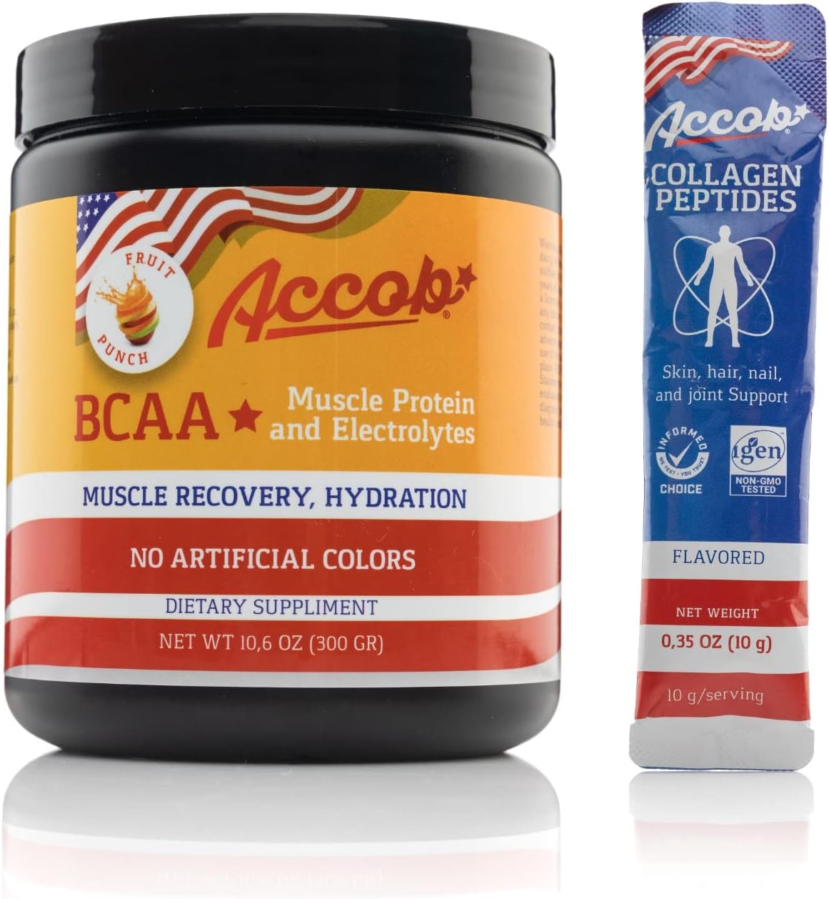 Fruit Punch BCAA Powder with Collagen Peptides for Muscle Recovery - Pre/Post Workout Drink with Electrolytes - 30 Servings