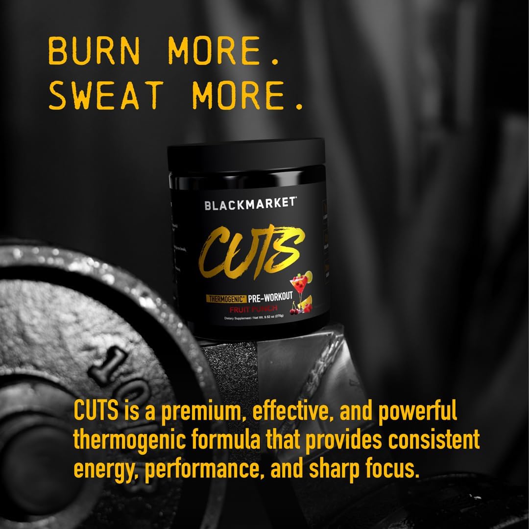 Fruit Punch Flavored Pre Workout Powdered Drink Mix for Men & Women - Boost Energy, Enhance Muscle Definition, Thermogenic Formula, No Creatine - 30 Servings
