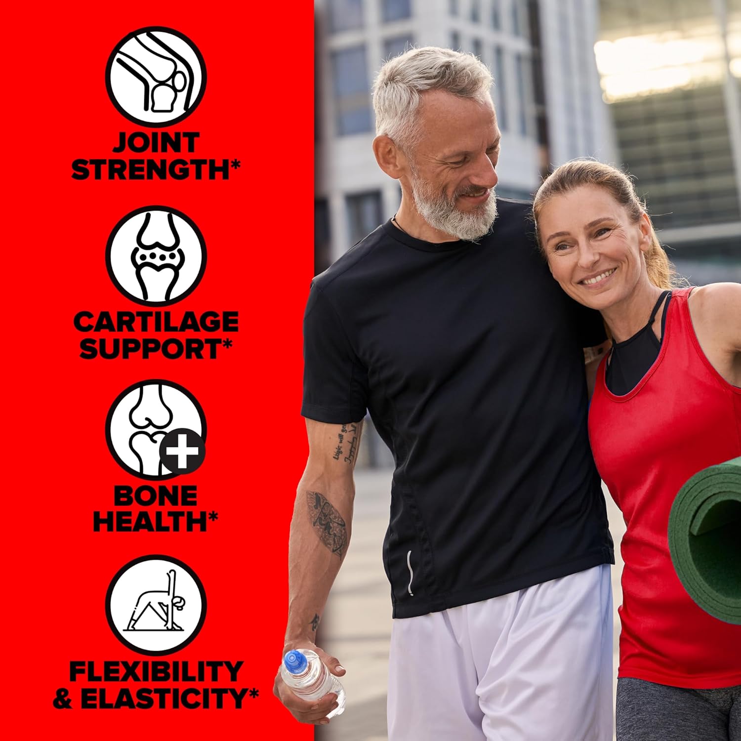 Fruit Punch Glucosamine Joint Support Powder for Men & Women - Labrada Nutrition Elastijoint with MSM, Chondroitin - Gluten-Free Health Supplement