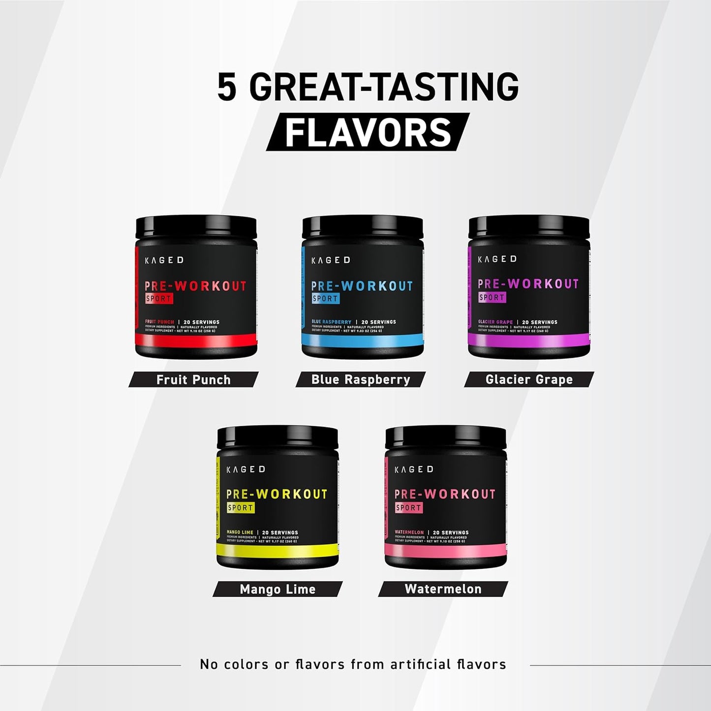 Fruit Punch Pre-Workout Powder for Endurance | Kaged Sport Pre-Kaged | Energy Supplement for Cardio & Weightlifting | 20 Servings
