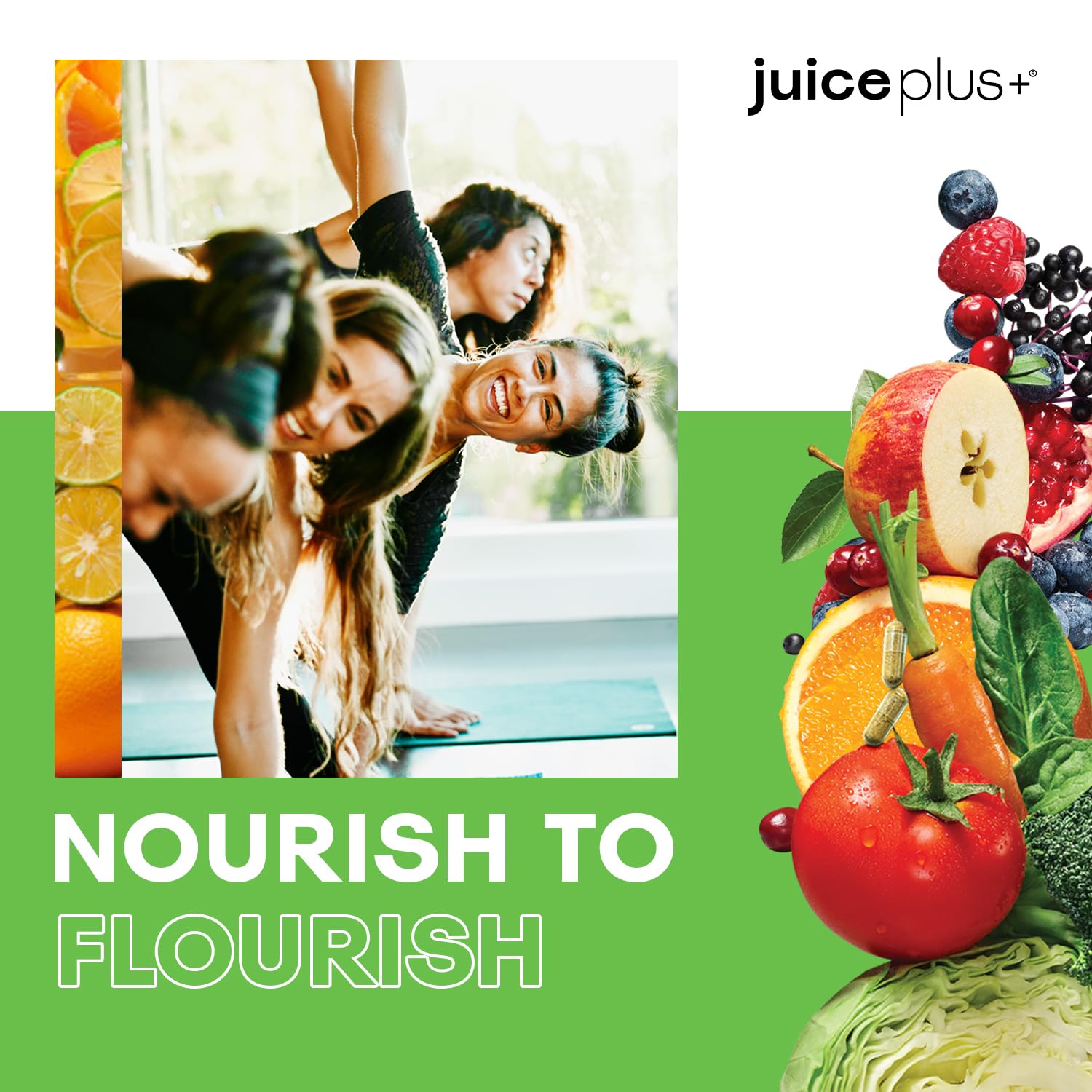 Fruit, Vegetable, and Berry Blend Supplement for Immune Support, Cognitive Health, and Skin Radiance - 3 Bottles (120 Capsules)