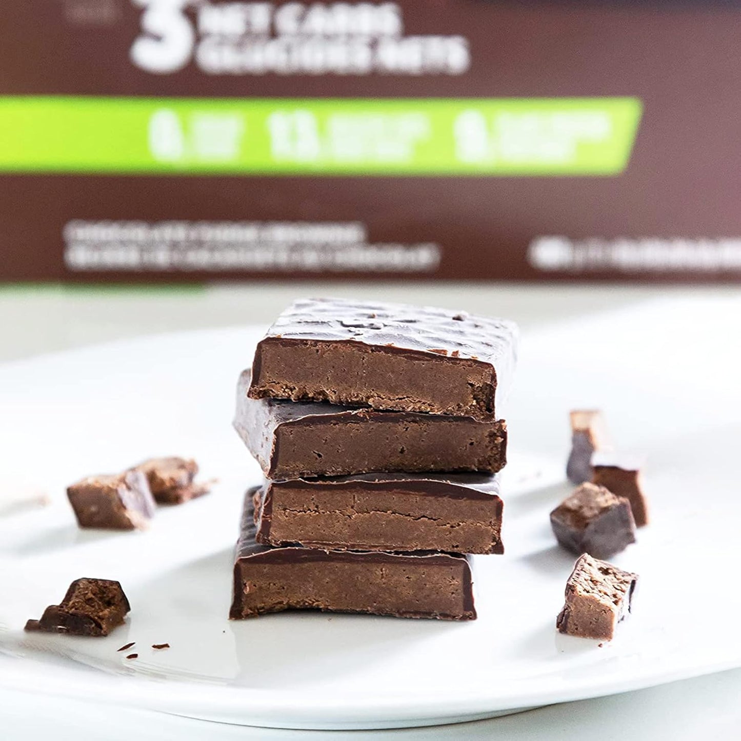 Fudge Brownie Keto Bars - Low Carb Snack with 9g Protein, 13g Healthy Fat, Sugar Free, 12 Bars