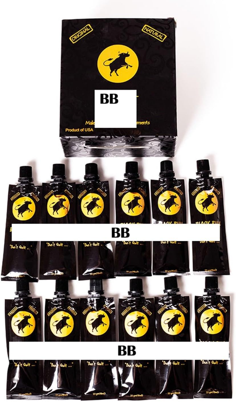 Full Box of Generic Black Junior Power-Plus Omega Ginseng Honey Sachets (10g, 24 Count)