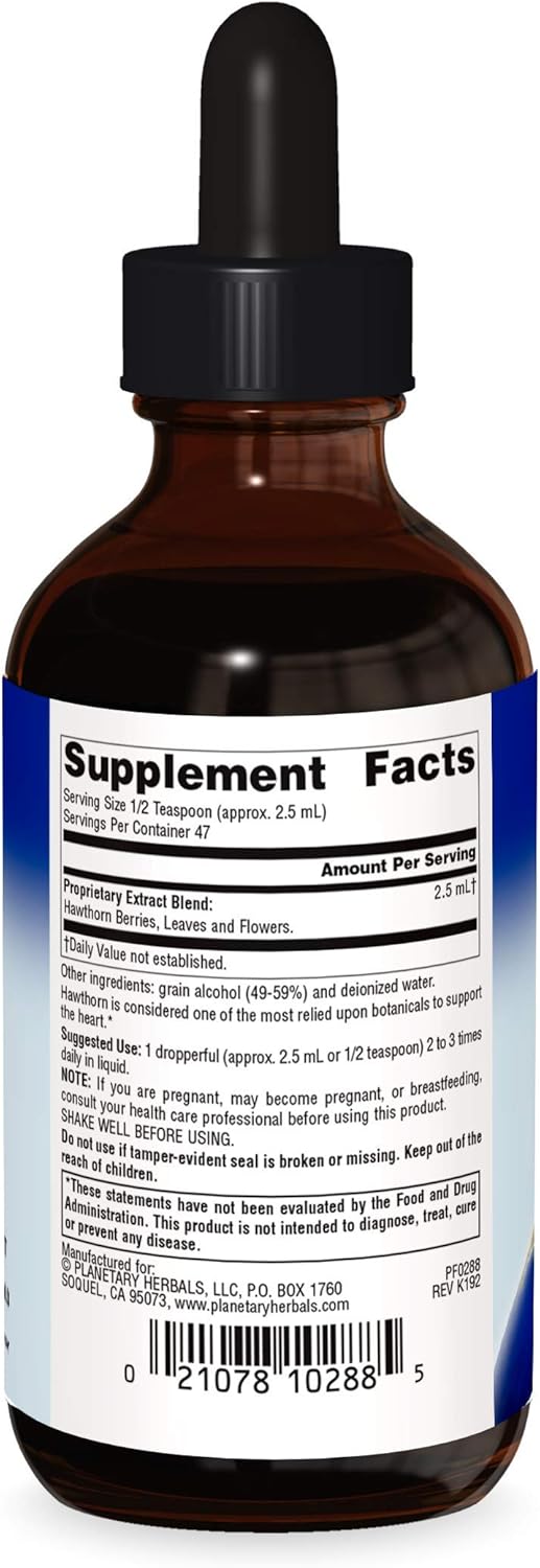 Full Spectrum Hawthorn Liquid Extract Supplement - 4 fl oz by Planetary Herbals
