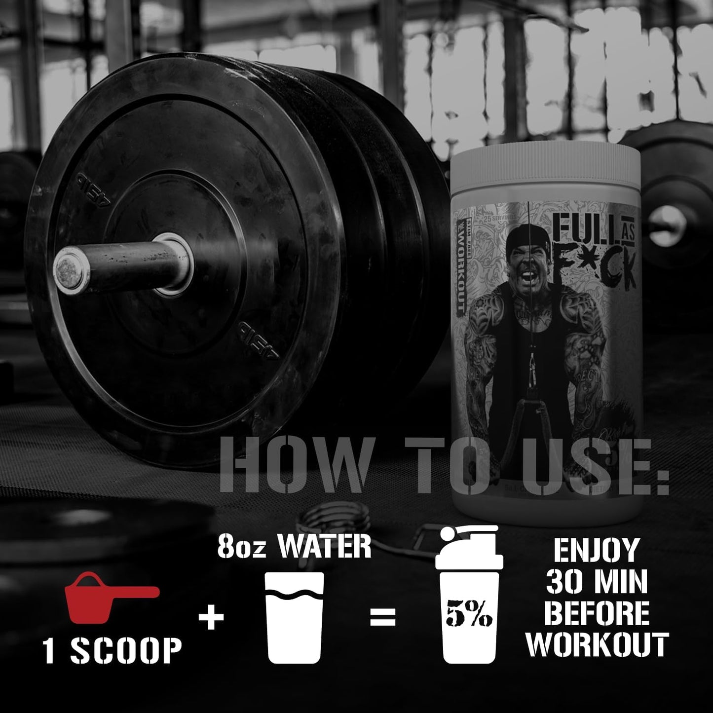 FullAF Pre-Workout Supplement for Massive Pumps - Stimulant-Free Blend with L-Citrulline, L-Taurine, Nitrosigine, GlycerSize - 13.4oz (Beach Blast)